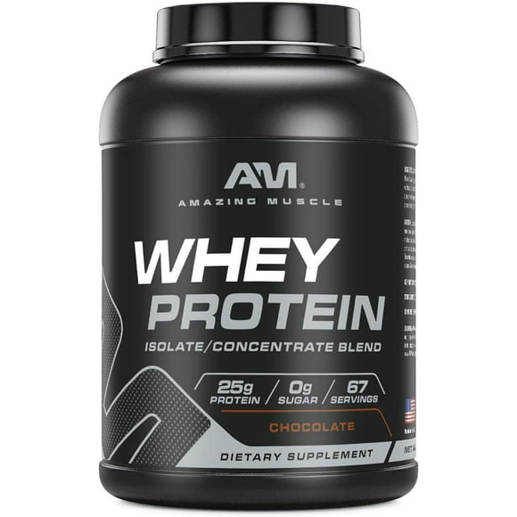 Amazing Muscle Whey Protein Isolate & Concentrate Blend | Vanilla Flavor | 5 Lb | Made in USA
