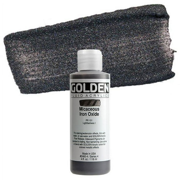 Golden Fluid Acrylic - Iridescent Micaceous Iron Oxide, 4 oz