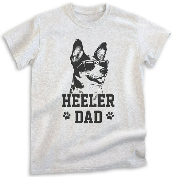 Heeler Dad, Unisex Men's Shirt, Australian Cattle Dog, Heeler Owner, Funny Dog Dad Gift, Heather Ash, Medium