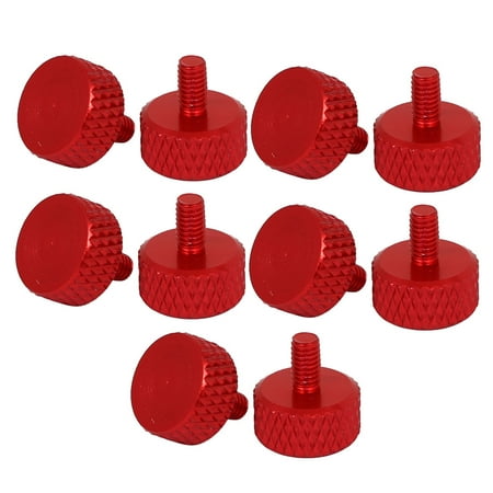 

Computer PC Graphics Card Flat Head Knurled Thumb Screws Wine Red M3.5x6mm 10pcs