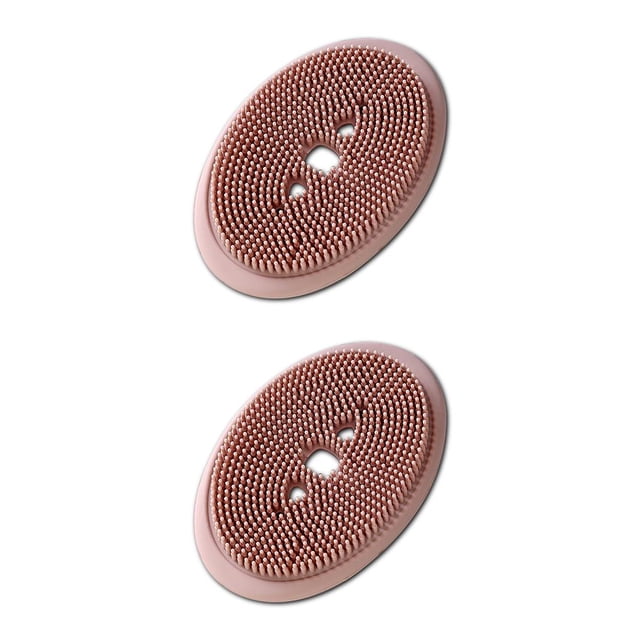 Advancent Soporte de caja de silicona multifuncional, bandeja de almacenamiento Flexible con herramienta de limpieza de cepillos, accesorios de baño para Rosa 2piezas