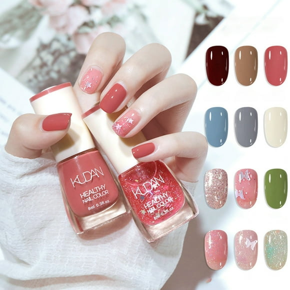 8ml Nail Polish Quick Dry Non-irritating Vivid Color Excellent Saturation Long-lasting Effect Decorative Waterproof Nail Varnish Liquid Gel Manicure Design Nail Supplies
