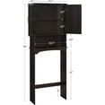 thumbnail image 2 of Beran7 Over The Toilet Storage with 2 Doors & Adjustable Shelf, Free Standing Toilet Rack Wooden Space-saving Collect Cabinet, Bathroom Furniture, 9Dx24.5Wx66H Inches, Espresso, 2 of 11