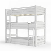 Better Homes & Gardens Tristan Kids Convertible Triple Bunk Bed, Twin Over Twin Over Twin, White