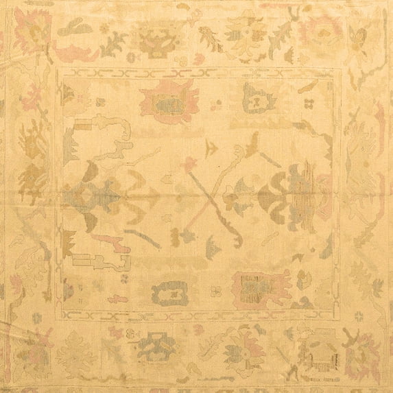 Ahgly Company Indoor Square Oriental Brown Traditional Area Rugs, 7' Square