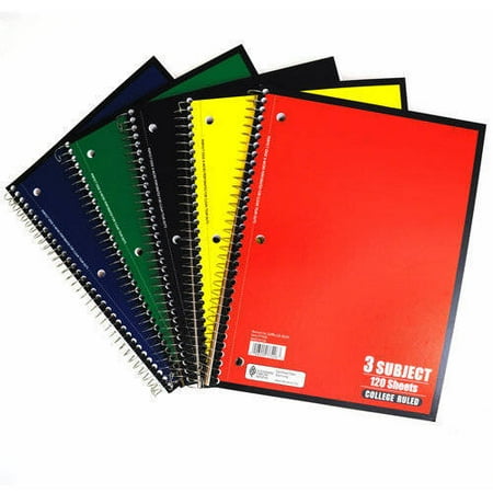 3 subject wide ruled spiral notebook walmart com graph paper spiral notebook walmart