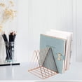 thumbnail image 5 of PENGKE File Organizer Triangle Iron Desktop Storage Book Rack Bookshelf Copper Magazine Newspaper Holder Art Desktop Organizer Rack,Rose Gold Pack of 1, 5 of 5