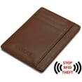 thumbnail image 3 of Rfid Blocking Slim Credit Card Holder Thin Minimalist Front Pocket Genuine Leather Wallet with Id Card Window, 3 of 6