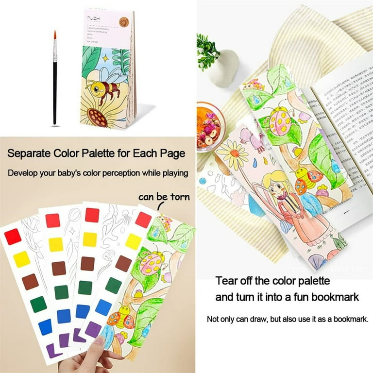 Watercolor Coloring Books for Kids Ages 4-8, Pocket Watercolor