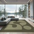 thumbnail image 2 of ODIKA 8'x10' Washable Area Rug Olive Green Geometric Art Design Modern Abstract Shapes with Bold Curves for Living Room, Under Sectional, Family , Durable, Non-Slip, 2 of 7