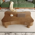 thumbnail image 5 of Lift Top Coffee Table for Living Room 42" - Fluted Panel Hidden Storage, Silent Hydraulic Lift, Curved Safety Corners, 5 Min Assembly (27"W x 13-18.9"H,Walnut), 5 of 19