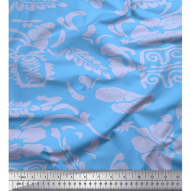 Soimoi Polyester Crepe Fabric Flower Artistic Fabric Prints by Yard 42 Inch Wide