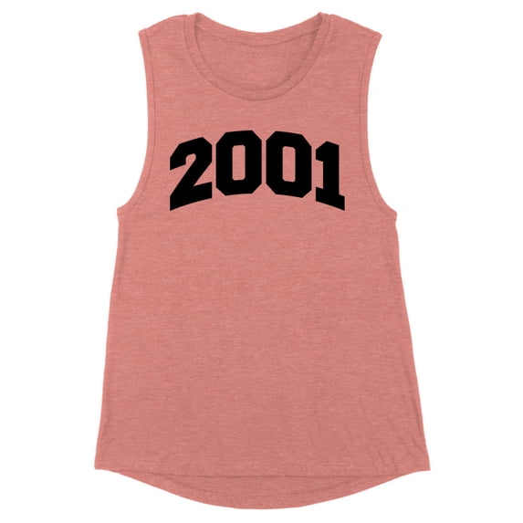 2001 College Style Women's Muscle Tank Medium Desert Pink