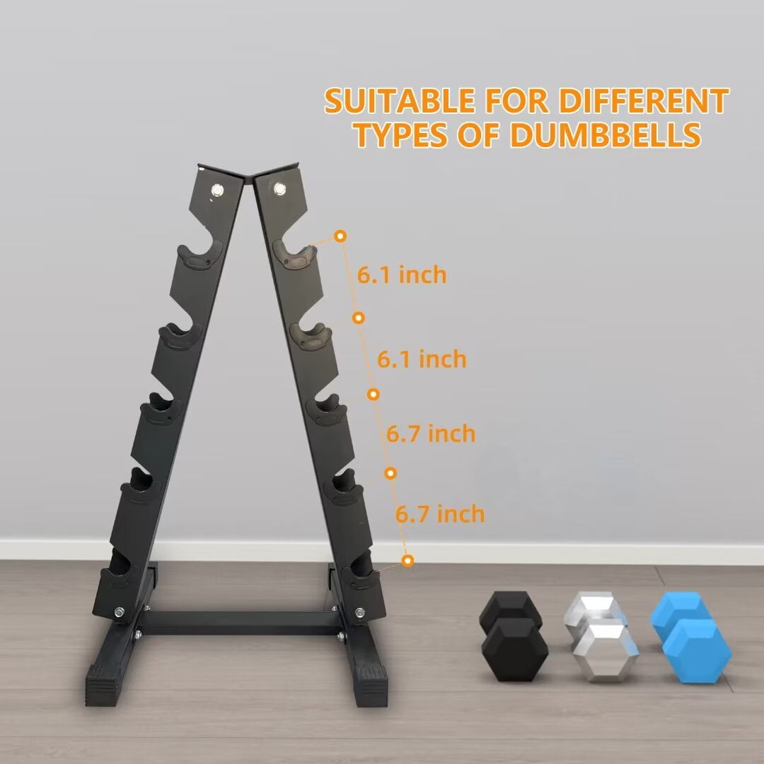 Dumbbell Rack Stand Only,5 Tier Compact Dumbbell Rack, Weight Rack for Home Gym Space,480LBS,Black