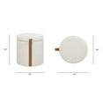 thumbnail image 5 of 14" Upholstered Leather-accented Storage In Flax White. Compact For Space Saving. Secret Interior Storage. Soft And Stylish Cushioned Top. Useful As Footrest Or Additional Seating., 5 of 6