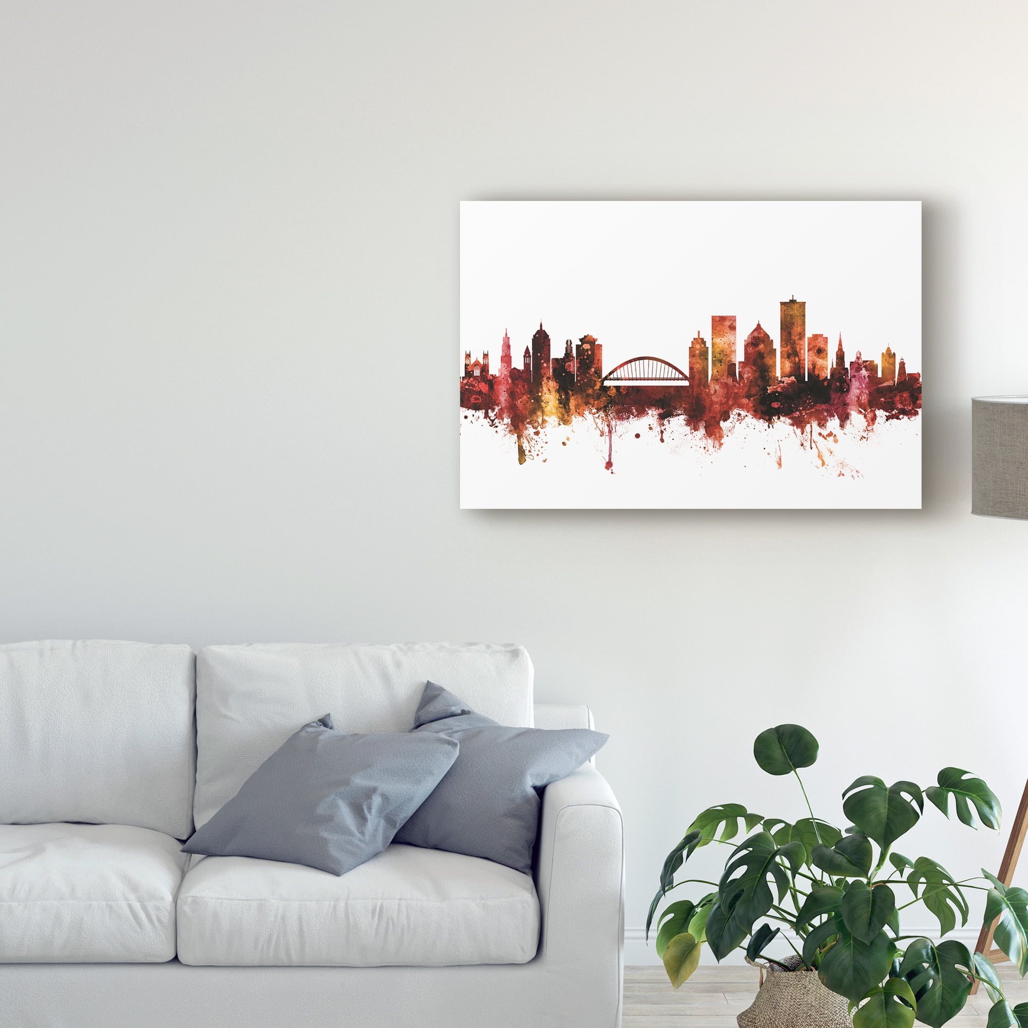 Trademark Fine Art 'Rochester New York Skyline Red' Canvas Art by Michael Tompsett