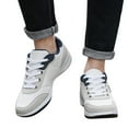thumbnail image 3 of CAICJ98 Men Sneaker Leather Fashion Casual Shoes Breathable Comfort Walking Shoes Low-Top Running Shoes Men White,7.5, 3 of 7