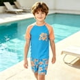 thumbnail image 2 of HAYIMI Flower Printed Beach For Kids Boys Outfit Sets With Comfortable And Graphic O-Neck Short Sleeve T-Shirts With Shorts Relaxed Fit Clothes Sets, 2 of 6