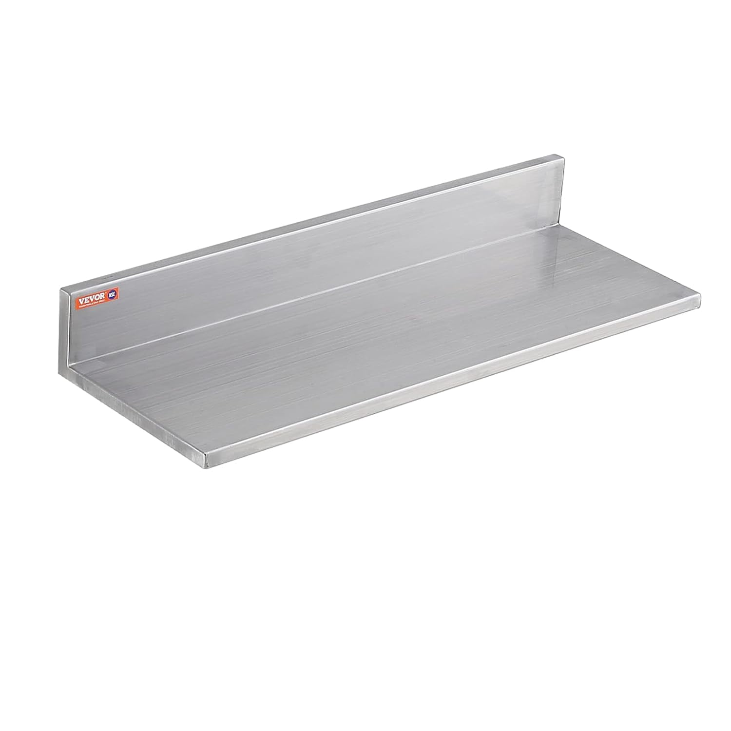 Stainless Steel Wall Shelf with Backsplash, 8.6" x 16", 2-Pack, 44 lbs Capacity for Kitchen, Bar, and Home