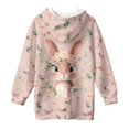 thumbnail image 5 of Xoenoiee Rabbit Bunny Rose Daisy Print Long Hoodies for Kids Graphic Hooded Sweatshirt for Girls Easter Long Sleeve Hoodie Dress Workout Casual Fall Tops Pullover with Kangaroo Pocket, 13-14 Years, 5 of 7