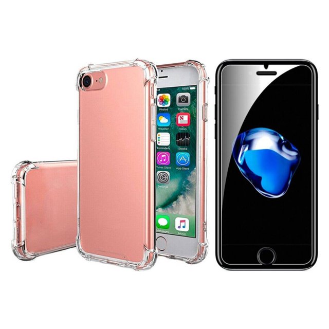 Funda + película protectora de pantalla de vidrio para iPhone 7