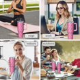 thumbnail image 7 of Pink Breast Cancer Tumbler with Handle and Lid,40oz Double Wall Vacuum Insulated Tumbler,Cups Gift for Women and Men, 7 of 7