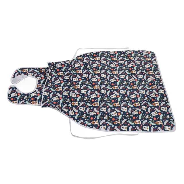Adult Long Bib, Food Clothing Protector Folding Oversize 3 Layers For Lunch Cat,Dog