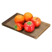 Uxcell Bamboo Serving Tray, 10 x 6 Inch Rectangle Wooden Trays Portable Serving Platters for Food Fruit, Snacks, Bread, Vanity, Weddings, Picnics, Brown (Inner Slant)