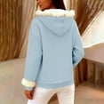 thumbnail image 6 of Jsaierl Women's Fuzzy Trim Hoodies Drawstring Sweatshirts with Kangaroo Pocket Cozy Winter Pullovers S-2XL, 6 of 8