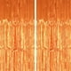 thumbnail image 3 of PIGETALE Paquete de 2 cortinas de telón de fondo con flecos de papel de aluminio naranja de 3.2 x 8.2 pies, espumillón metálico para fotomatón, serpentinas, decoraciones para fiestas de cumpleaños, Ha, 3 of 4