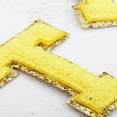 thumbnail image 5 of 3 Pack Chenille Iron On Glitter Varsity Letter "T" Patches - Yellow Chenille Fabric With Gold Glitter Trim - Sew or Iron on - 5.5 cm Tall, 5 of 8