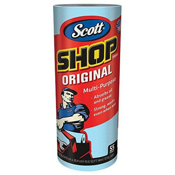 Kimberly-Clark Scott Shop Original Multipurpose Garage Disposable Towels, Blue, 30 Pack