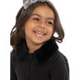 thumbnail image 3 of Wonder Nation Toddler Girls Cardigan Sweater with Faux Fur Collar, Lightweight, Sizes 12M-5T, 3 of 7