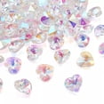 thumbnail image 2 of GKNET 100pcs Clear AB Color Love Heart Charms Faceted Glass Hanging Pendants 14mm, 2 of 7