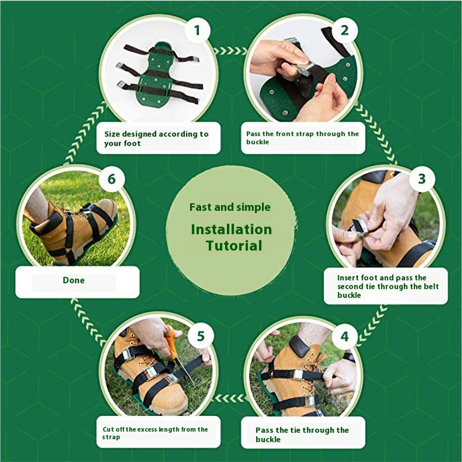 Breathable Aerator Footwear With Reinforced Nails Design For Secure Yard Cultivation And Oxygenation Tasks