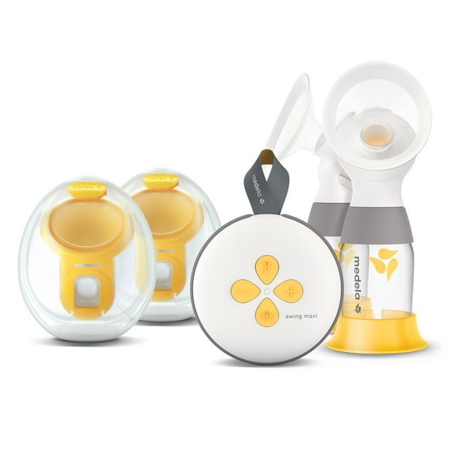Extractor de leche Medela Swing Maxi con copas y protectores portátiles