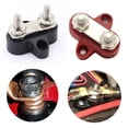 thumbnail image 5 of Bus Bar Terminal Block, Power Stud Battery Junction Post 1/4" Power Distribution Block Positive Negative for Truck RV Boat, Dual Power Stud DC 48V 300A (Red & Black Set), 5 of 9