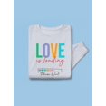 thumbnail image 3 of Love Is Loading Banner Sweatshirt Women -Image by Shutterstock, Female Large, 3 of 4