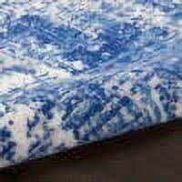 6â€™ x 9â€™ Blue and Ivory Abstract Splash Area Rug