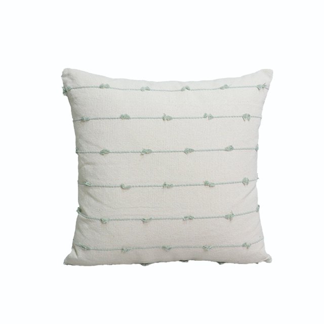 Sofás para la Sala de Estar Poliéster Empalme Almohada 1 Almohada de Rayas Suaves con Almohada de Resorte Decorativa de Borde Ancho, Adecuada para Cojines de Sofá Y Salas de Estar
