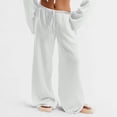 thumbnail image 7 of Linen Pants Women Summer,Petite Wide Leg Cotton Linen Pants with Pockets Comfy Casual Loose Lounge Trousers White M, 7 of 7