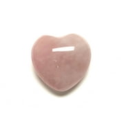 Zentron Crystal Collection: Rose Quartz 30MM All Natural Gemstone Crystal Puff Heart and Velvet Pouch