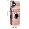 thumbnail image 5 of Elegant Choise Case with Flip Card Slot and Kickstand for iPhone 16 Pro Max/16 Pro/16 Plus/16 Heavy Duty Rugged Phone Cover, Pink, 5 of 13