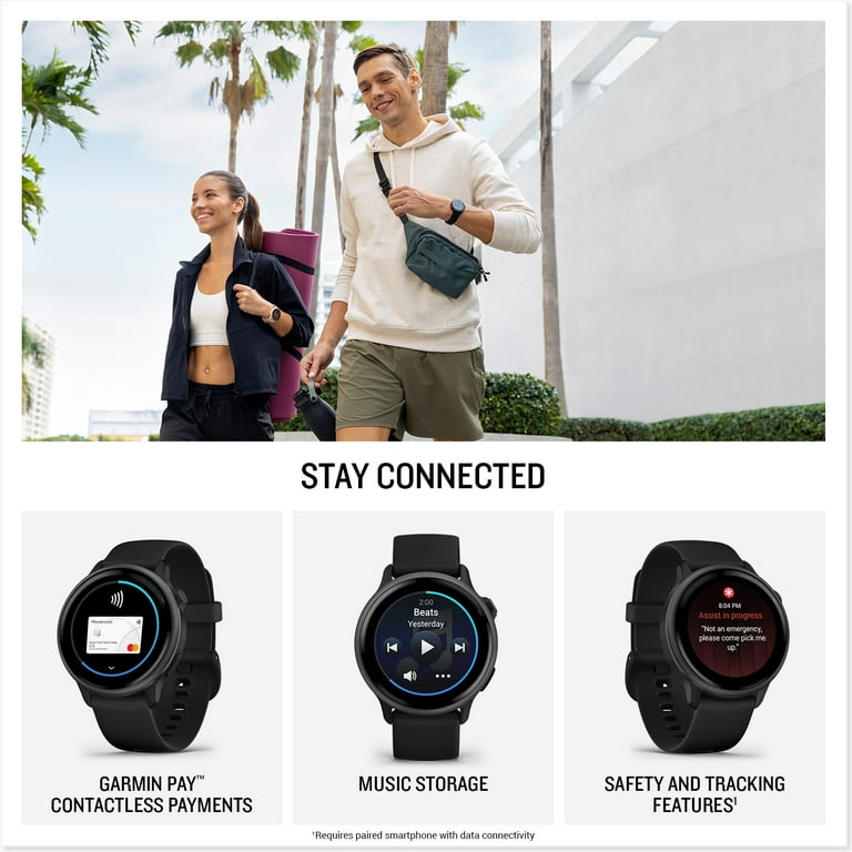 Garmin Vivoactive Smartwatch Slate with Black Silicone Band Best