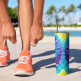 thumbnail image 7 of Colorful Rainbow 20 Oz Skinny Tumbler with Lid and Straw - Double Wall Vacuum Insulated Tumbler- Insulated Travel Coffee Mug, 7 of 7