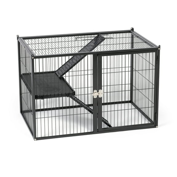 Prevue Pet Products Ferret Stack One Story Ferret Home with Portable Stand, Escape Proof Lock, Hammock, Ramps, Expandable Add-On Cage Stacking System