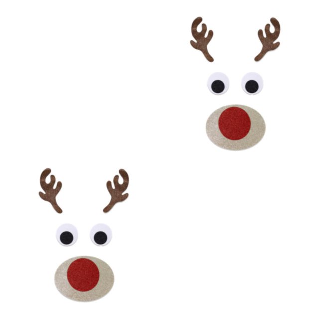 relayinert Easy To Apply Remove Christmas Door Stickers With Wide Application Cute Elk head 2Set