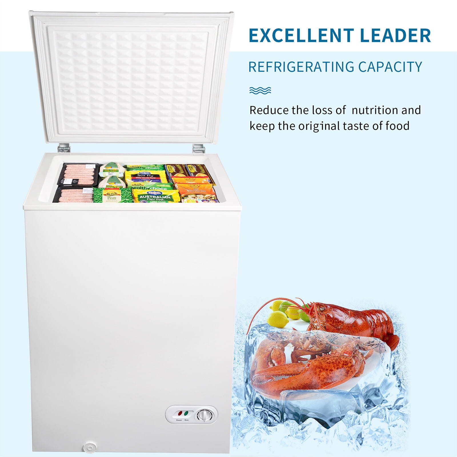 Buy Uhndy Chest Freezer, Top Open Door Compact Freezer, Feet Deep