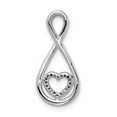 thumbnail image 4 of Sterling Silver Diamond Heart in Teardrop Slide Pendant Charm, 4 of 4