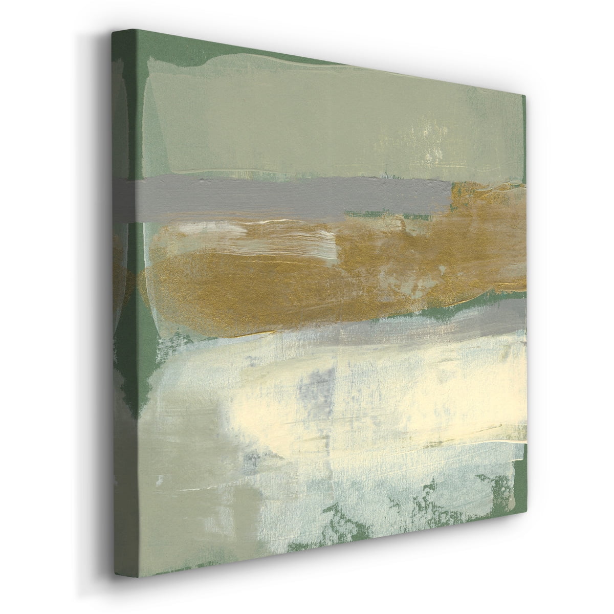 Wexford Home Sage & Gold Swipe VII-Premium Gallery Wrapped Canvas, 16" x 16" - Ready to Hang